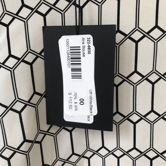 Judith and Charles Ana Silk Blouse -off white/black, brand new! size 00 - Picture 7 of 7